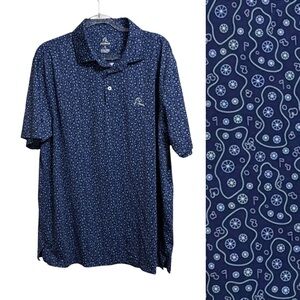 RHOBACK SZ LG PATTERNED PERFORMANCE POLO